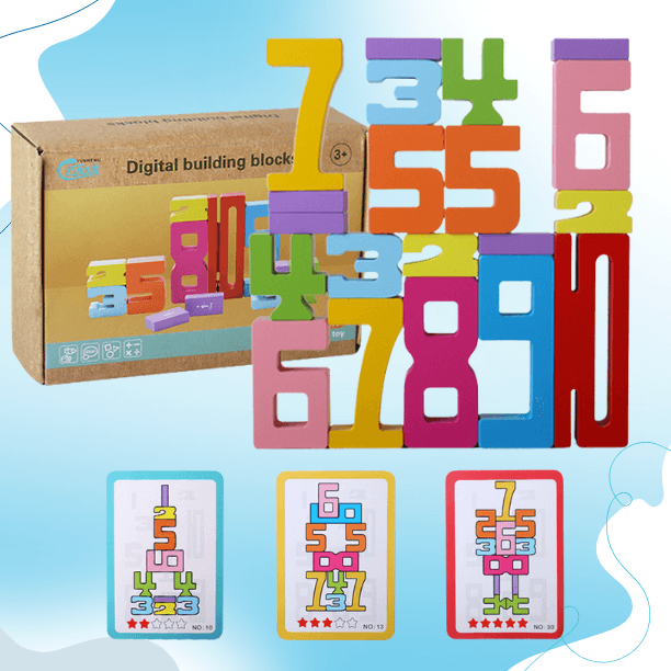 Cyfraki – Drewniana Układanka 3D do Nauki Liczenia