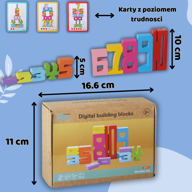 Cyfraki – Drewniana Układanka 3D do Nauki Liczenia