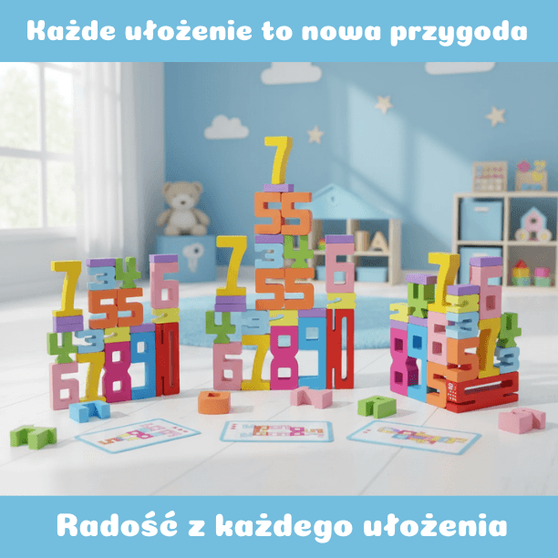 Cyfraki – Drewniana Układanka 3D do Nauki Liczenia