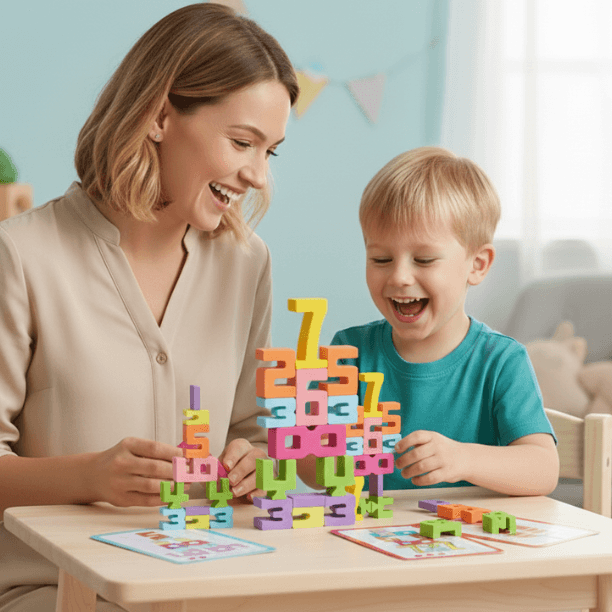 Cyfraki – Drewniana Układanka 3D do Nauki Liczenia