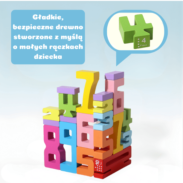 Cyfraki – Drewniana Układanka 3D do Nauki Liczenia